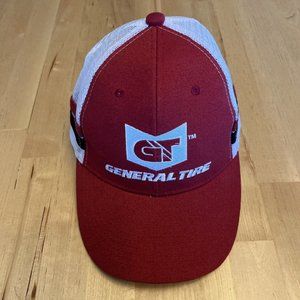 Snapback Trucker Cap Mesh Baseball Hat General Tire Red Two Stripes Ballcap